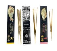 Banjara Tribal Smudge Incense Sticks 3-Pack Set - Palo Santo, Mayan Myrrh & Wild Rose - 12 Boxes (10 Sticks Each) - Natural Slow Burning Incense for Meditation, Cleansing, Relaxation & Mood Balancing