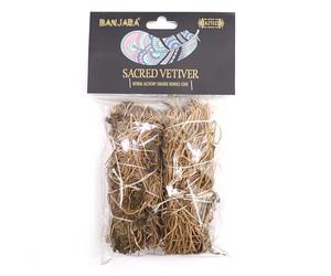Banjara Vetiver Smudge Stick, 13 cm, Natural Incense, Pack of 2