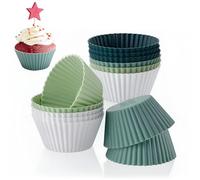 banjiabb Pack of 12 Cupcake Moulds, Muffin Moulds, Silicone, Muffin Baking Moulds, Deep Muffin Trays, Silicone Muffin Cases Airfryer, Reusable BPA-Free for Cakes and Pudding