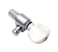 Banjo 5th String Tuning Peg Key - Chrome Geared Tuner Machine Head with White Pearl Button - Replacement Parts for Vintage Banjos