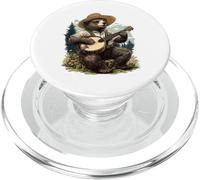 Banjo Bear Folk Music Player Straw Hat Overalls PopSockets PopGrip for MagSafe