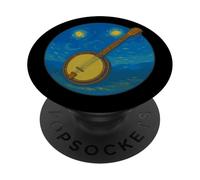 Banjo Bluegrass Folk Music - Van Gogh Starry Night Style PopSockets Adhesive PopGrip