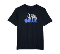 Banjo Bluegrass I Like My Grass Blue Banjoist Distressed T-Shirt, Men's Big and Tall, Black, 4X Tall