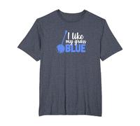 Banjo Bluegrass I Like My Grass Blue Banjoist Distressed T-Shirt, Men's Big and Tall, Heather Blue, 5X Tall