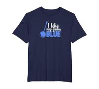 Banjo Bluegrass I Like My Grass Blue Banjoist Distressed T-Shirt, Men's Big and Tall, Navy Blue, 4X Tall