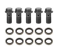 Banjo Bolt-5 Pcs Motorcycle Brake Banjo Bolts and Banjo Washers for Brake Caliper Master Cylinder M10 x1.25/M10 1.0mm (2 Optional)(M10×1mm)