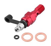Banjo Bolt Bleed Screw, M10 x 1.0mm Motorcycle Brake Master Cylinder Caliper Bleed Screw Nipple Banjo Bolt + Dust Cap(Red)