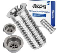 Banjo Bolt for Strainer Basket Valve, M12 x 1.5 x 29 mm, 2 Pieces, Compatible with IKEA LILLVIKEN Drain Set, Replacement for Item 148977, Made of Brass, Standard Thread, for Sink Valve Drain Parts
