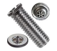 Banjo bolt for strainer basket valves, M12 x 1.75 x 35 mm, 1 piece, made of brass, with standard thread, for sink valve drains with 1.5" to 3.5" inch, drain valve screw sink, drain set accessories