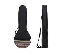 Banjo Case Ethnic Cotton Banjo Bag with Adjustable Shoulder Strap Carrying Handle for 4/5-String Banjos Stringed Instrument Accessory(Black 4 String Banjo Bag)