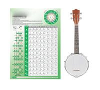 Banjo Chord Chart - Coated Paper, Beginner Finger Practice - Portable Design for Tune Fingering