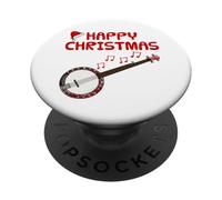 Banjo Christmas Banjoist Folk Musician Music Teacher PopSockets Adhesive PopGrip