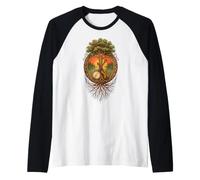 Banjo Fiddle Bluegrass Music Lover Folk Roots Raglan Baseball Tee