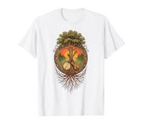 Banjo Fiddle Bluegrass Music Lover Folk Roots Value Graphic T-Shirt, Men, White, L