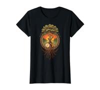 Banjo Fiddle Bluegrass Music Lover Folk Roots Value Graphic T-Shirt, Women, Black, L