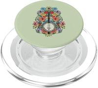 Banjo Flowers Vintage Stringed Bluegrass Folk Floral Pattern PopSockets PopGrip for MagSafe