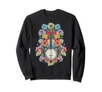 Banjo Flowers Vintage Stringed Bluegrass Folk Floral Pattern Sweatshirt