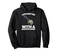 Banjo Folk Country Music Bluegrass Fingerpicking - Banjo Pullover Hoodie