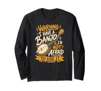 Banjo Guitar Bluegrass Banjolele Long Sleeve T-Shirt