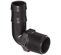 Banjo HB100-90 Polypropylene Hose Fitting, 90 Degree Elbow, 1" NPT Male x 1" Barbed