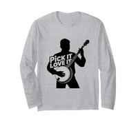 Banjo Pick Love Country Music Folk Bluegrass Banjo Player Long Sleeve T-Shirt