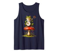 Banjo Playing Frog on Toadstool Naturecore Youth Women Girls Tank Top
