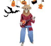 Banjo Playing Skeleton | Realistic And Scary Miniature Decorations | Banjo Skeleton Figurine Halloween | For Haunted House, Home, Tables, Libraries, Fireplace Coats, Entryway