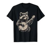 Banjo Raccoon Bluegrass Banjo Player Raccoon Playing Banjo Value Graphic T-Shirt, Men, Black, M