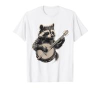 Banjo Raccoon Bluegrass Banjo Player Raccoon Playing Banjo Value Graphic T-Shirt, Men, White, L