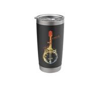 Banjo Sketch Vintage Look Stainless Steel Insulated Tumbler