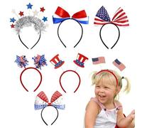 Bank for Independence Day, Hair Accessories for Veterans Fombalieri - Material, Set of 7 Patriotic Hair for the 4th of July Memorial Veterans Independenc