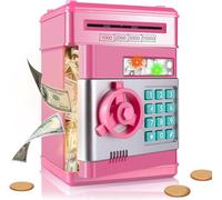 Bank Kids ATM Bank Electronic Password Cash Coin Can Auto Scroll Paper Money Saving Box Gifts Toys for 6+ years Old Boys Girls