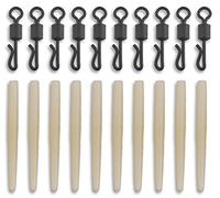 Bank Tackle Anti Tangle Sleeves + Size 8 Quick Change Swivels Carp Terminal Tackle (Trans Brown, x 20 Sets)