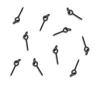 Bank Tackle Bait Screws 12mm 3 Styles Black Metal Carp Fishing Terminal Rig Tackle Pop Ups (Bait Screw with Oval Loopl, x 100 Pack)