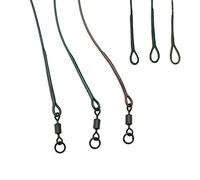 Bank Tackle Lead-Free Leaders 100cm Size 8 Flexi Ring Swivels Green Brown and Black (Brown, x 3 Leader)