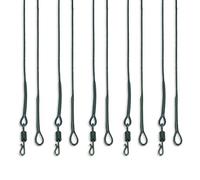 Bank Tackle Lead-Free Leaders 100cm Size 8 Quick Change Swivel Green Brown and Black (Black, x 5 Leaders)