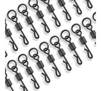 Bank Tackle Quick Change Flexi Ring Swivels Size 8 and 11 Carp Fishing Tackle Black Rig Link (Size 8, x 100 Pack)