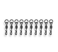 Bank Tackle Quick Change Flexi Ring Swivels Size 8 and 11 Carp Fishing Tackle Black Rig Link (x 10 Pack, Size 8)