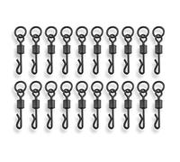 Bank Tackle Quick Change Flexi Ring Swivels Size 8 and 11 Carp Fishing Tackle Black Rig Link (x 20 Pack, Size 8)