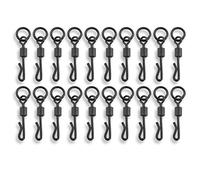 Bank Tackle Quick Change Flexi Ring Swivels Size 8 and 11 Carp Fishing Tackle Black Rig Link (x 20 Pack, Size 11)