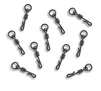 Bank Tackle Quick Change Flexi Ring Swivels Size 8 and 11 Carp Fishing Tackle Black Rig Link (x 50 Pack, Size 11)