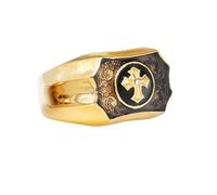 BANKAIJEWE Luxury Cross Rings 316L Stainless Steel Men Ring Quality Religion Trendy Polished for Male Jewelry Jesus Cross Accessories, 7 UK, Metal, No Gemstone