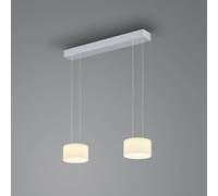BANKAMP Grand Opal pendant, two-bulb, aluminium
