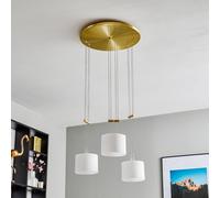 BANKAMP Grazia hanging lamp 3-bulb round brass