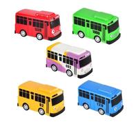 Bankeep Little Bus 5 Pack Mini Cartoon Color Bus for Friends and Kids