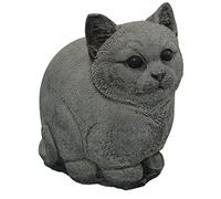 Banker the Fat Cat. Stone Garden Ornament. Hand Mixed, Cast, Coloured and Finished by Bekki Garvin. 12 x 9 x 13 cms 1.288 kilos