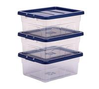BANKERS BOX 15L Plastic Storage Box 3-Pack, BPA-Free & 100% Recycled Lids, Nesting & Stackable, Dust Cover Lid, 17x32x40cm, Ideal for Home & Office Organisation