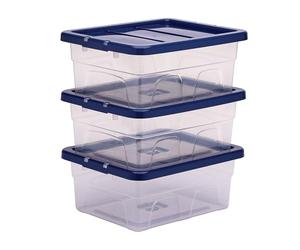 BANKERS BOX 15L Plastic Storage Box 3-Pack, BPA-Free & 100% Recycled Lids, Nesting & Stackable, Dust Cover Lid, 17x32x40cm, Ideal for Home & Office Organisation