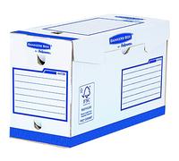 BANKERS BOX 20 Heavy Duty A4+ Transfer Box Files - Cardboard Transfer Boxes for A4+ Folders Paperwork - W14.4 x H24.4 x D33.3cm - Pack of 20 - Blue