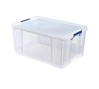 BANKERS BOX 2x 70L Plastic Storage Box with Lids, ProStore Super Strong Stackable Plastic Storage Boxes (30 x 48 x 38.5cm), Clear